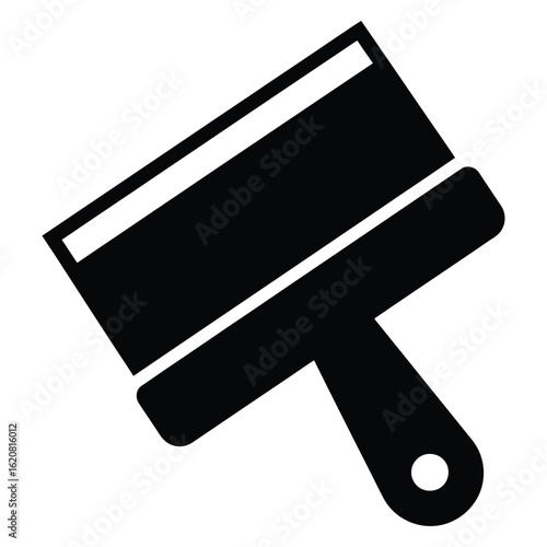 Black silhouette of a drywall putty knife tool on white background drywall tool spackle knife