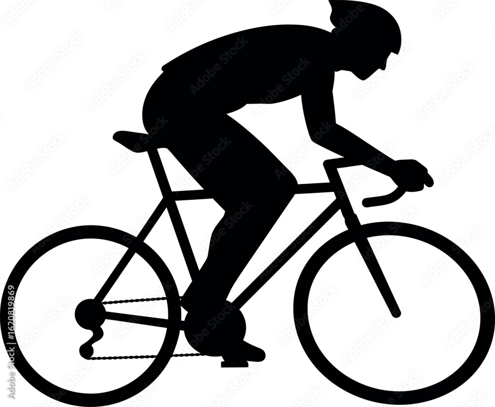 Obraz premium Cyclist silhouette dynamic road cycling action