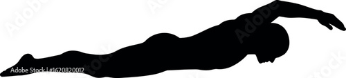 Silhouette swimmer freestyle stroke