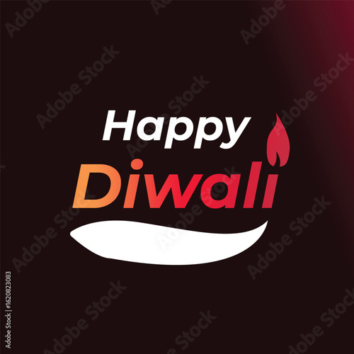 Happy Diwali Text with rich color