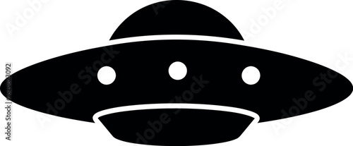 Black ufo flying saucer icon