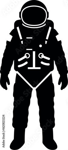 Astronaut silhouette space exploration icon