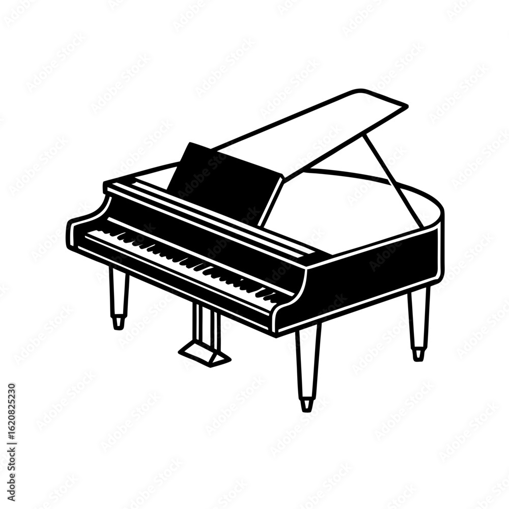 Clean piano keyboard illustration in line art style for music or performance visuals Vector illustration Clean piano keyboard illustration in line art style for music or performance visuals Vector illustration