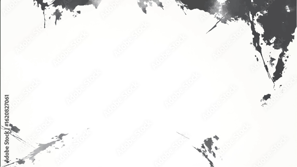 Obraz premium Abstract Black Ink Splatter on White Background for Artistic Designs. Abstract Black Ink Splatter Background.