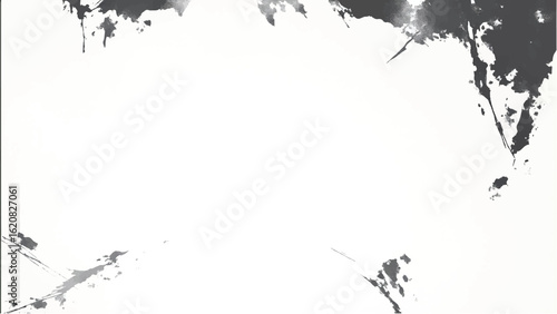 Abstract Black Ink Splatter on White Background for Artistic Designs. Abstract Black Ink Splatter Background.