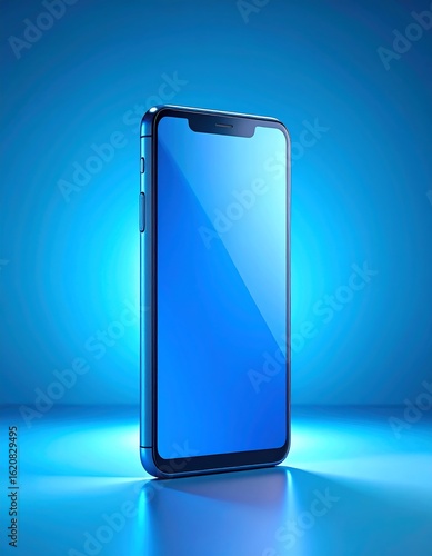 Modern phone, vibrant blue background
