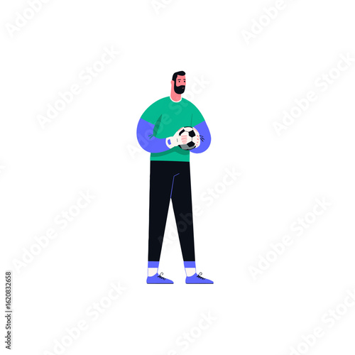 A football player holding the ball.
