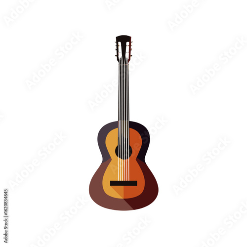 Acoustic guitar art illustration