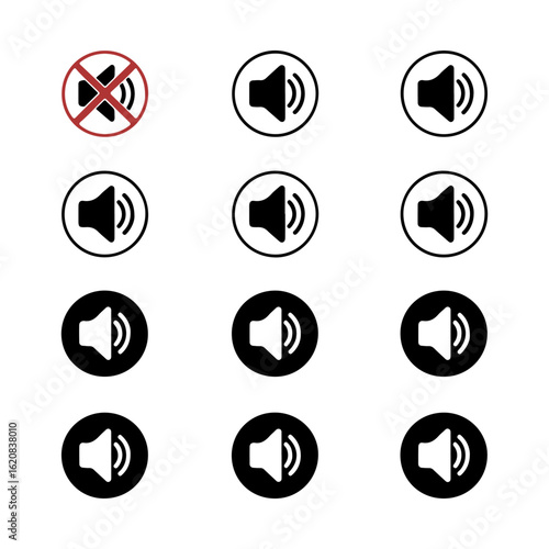 speaker icon set volume and loudspeaker symbol