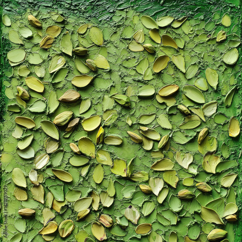 Pistachio nuts on the white background