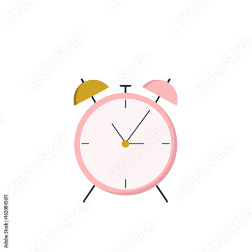 A lovely pink alarm clock showing a specific time.