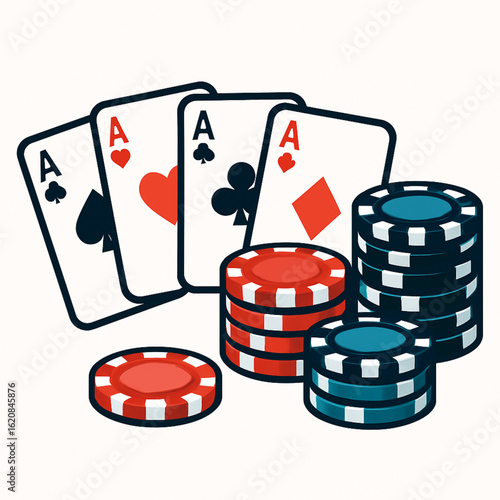 poker chips and cards