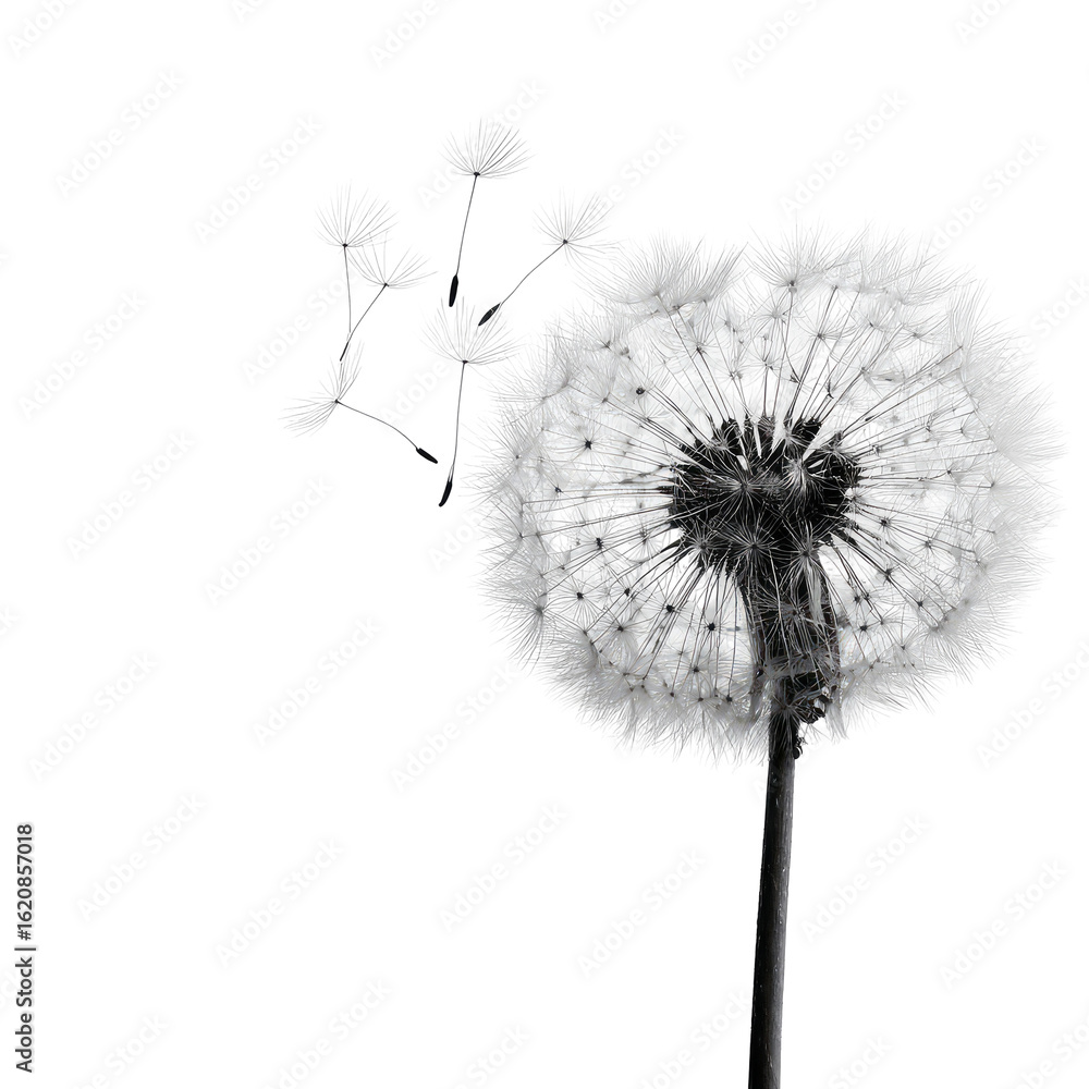 custom made wallpaper toronto digitalA grayscale dandelion in motion (1)
