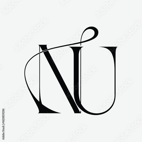 NU Logo design initial letter