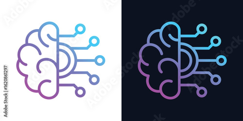 Ai, concept of artificial intelligence. Analytic, automation, machine learning and an autonomous brain. Big data management, computer connection information intelligence technology, Automated robotic