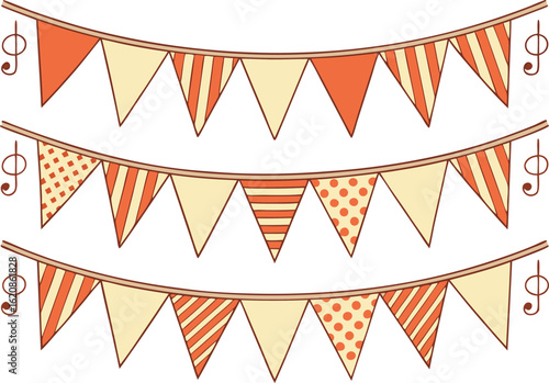 Orange and cream bunting with musical notes flags banner