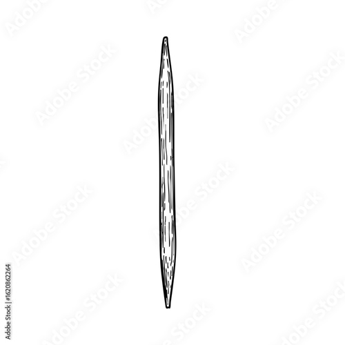 Toothpick vintage sketch illustration in black and white  