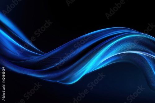 An abstract illustration of a flowing blue wave on a dark background perfect for digital backgrounds website banners and modern design projects.