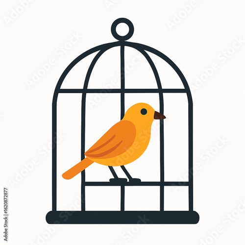 bird on a cage