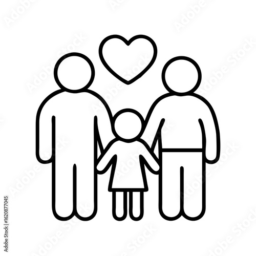 Family love icon vector illustration, family with child, family outline icon, family support, love