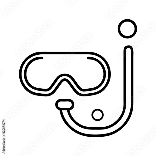 Diving mask and snorkel vector illustration for swimming snorkeling and scuba diving gear icon