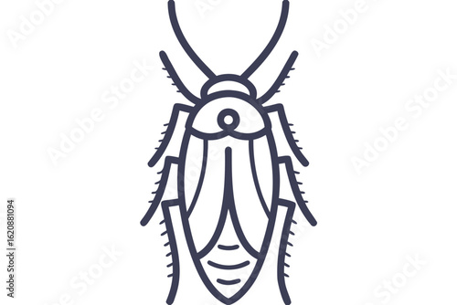 cockroach line art silhouette black and white