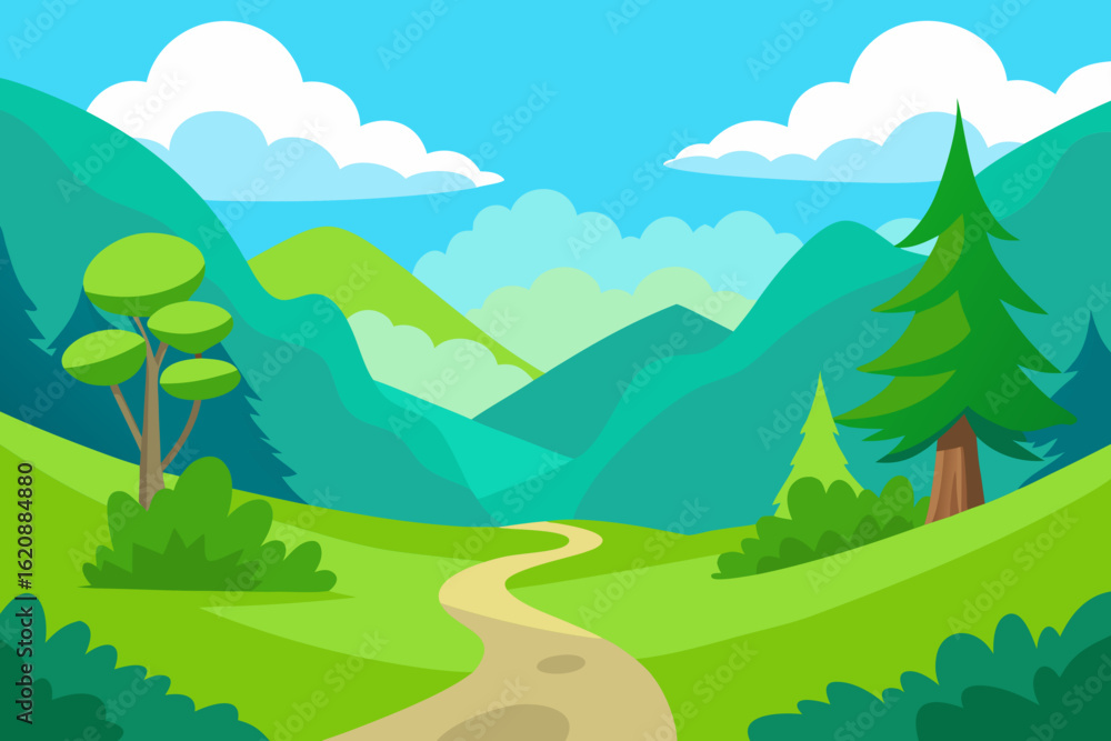 Obraz premium summer landscape with mountains