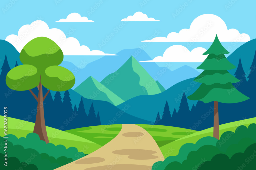 Obraz premium mountain landscape with trees