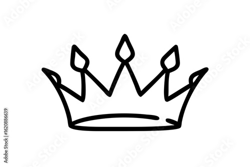 royal crown silhouette black and white art line