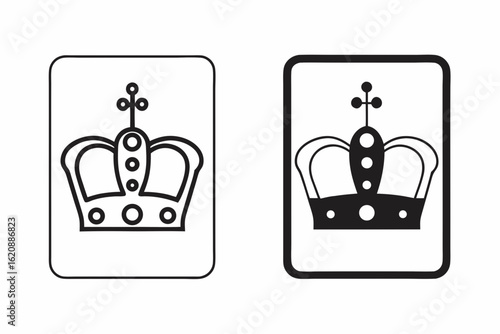 royal crown silhouette black and white art line