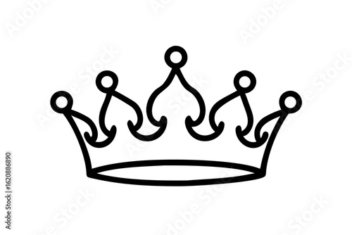 royal crown silhouette black and white art line