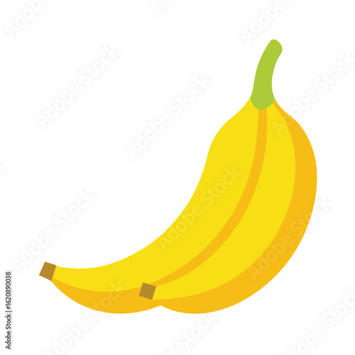 Yellow banana  cooking plantain fruit flat icon for food apps and websites on white background