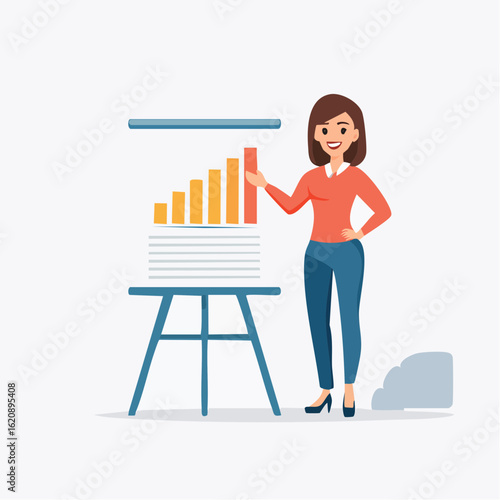 Businessfrau erklärt Diagramm – Präsentation im Berufsalltag