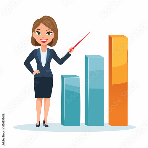 Businessfrau erklärt Diagramm – Präsentation im Berufsalltag