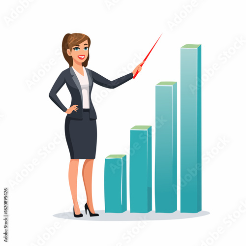 Businessfrau erklärt Diagramm – Präsentation im Berufsalltag