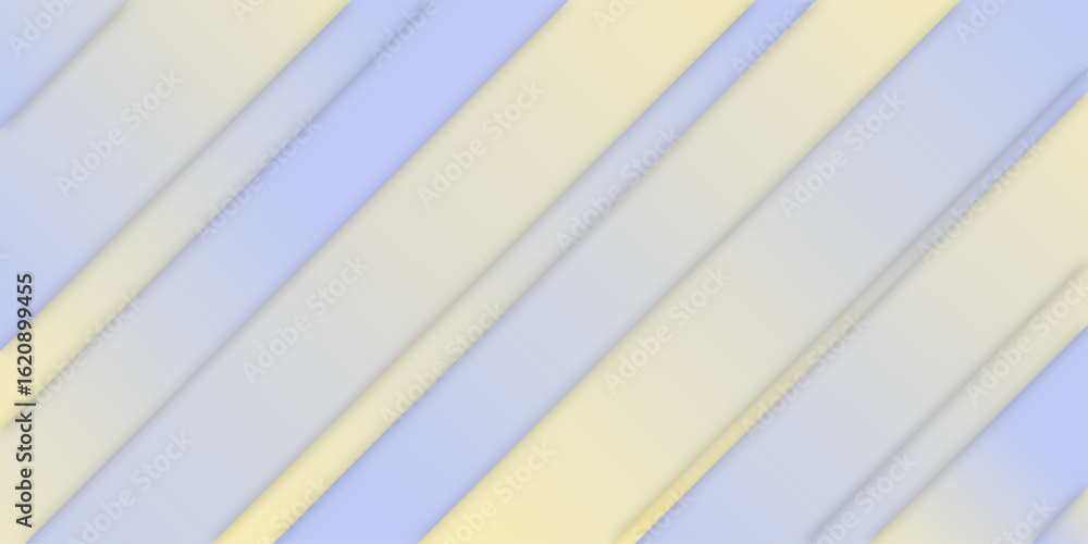 Fototapeta premium Abstract pastel blue and yellow geometric background. Modern diagonal stripe texture with soft shadow. Minimalist clean business vector illustration for banner