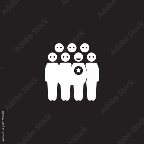 Diverse group with one standout individual people stick figures