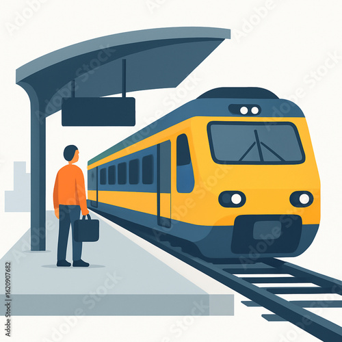 Passenger waiting for a train at the station platform.