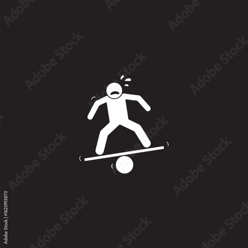 Person balancing on unstable surface motion