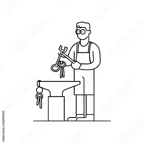 Blacksmithing metalwork craftsman metal anvil forge tool steel industry metalworker craftsman blacksmithing
