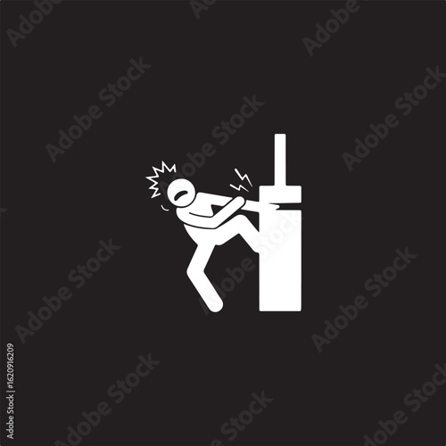 Person trapped in industrial machine vector