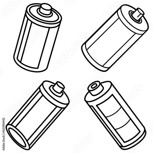 Battery Coloring Page, Energy Cell Outline, Power Source Drawing, Electronics Coloring Sheet