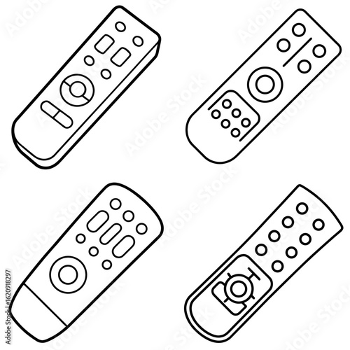 Remote Coloring Page, TV Remote Outline, Electronic Device Drawing, Gadget Coloring Sheet