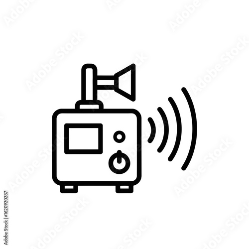 Vintage Sound Machine Icon Representing Sleep Improvement  