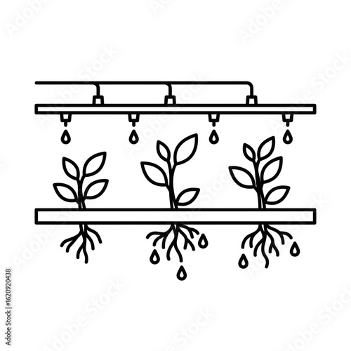 Sustainable Agriculture Icon for Hydroponic Plant Systems  