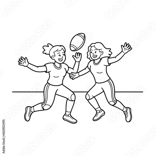 Two people playing football sport game