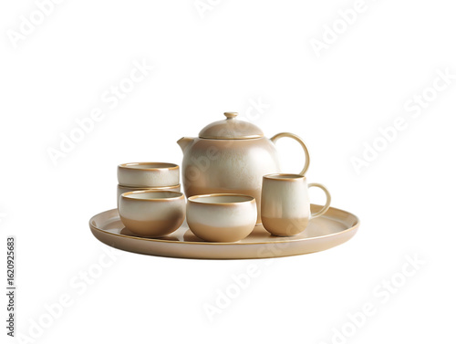 Milk Tea Glow Dish Set Modern Home Kitchen Decor.