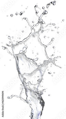 Blue water splash or wave splash isolated on transparent background png .generated ai	