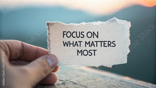 Focus on the Important Aspects of Life with a Written Note