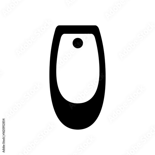 Simple black and white symbol with circle and oval design